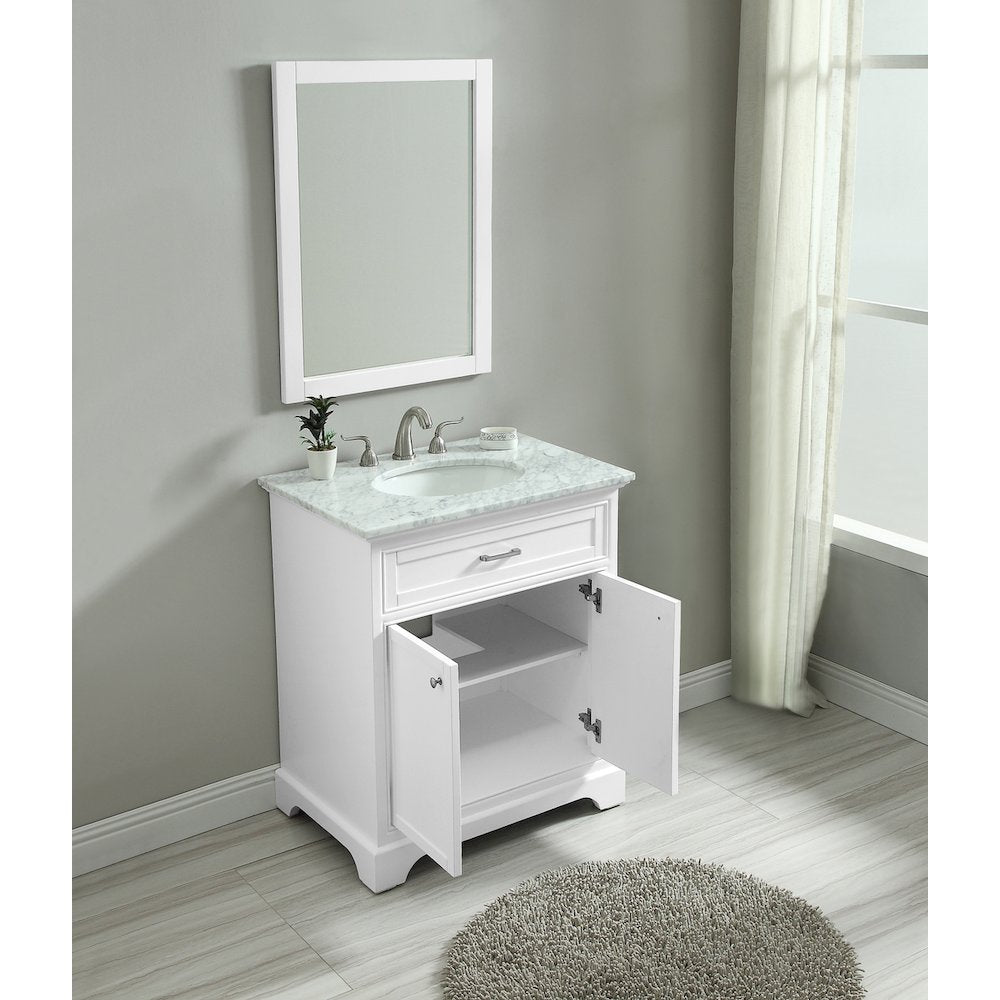 30 In. Single Bathroom Vanity Set In White