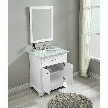 30 In. Single Bathroom Vanity Set In White