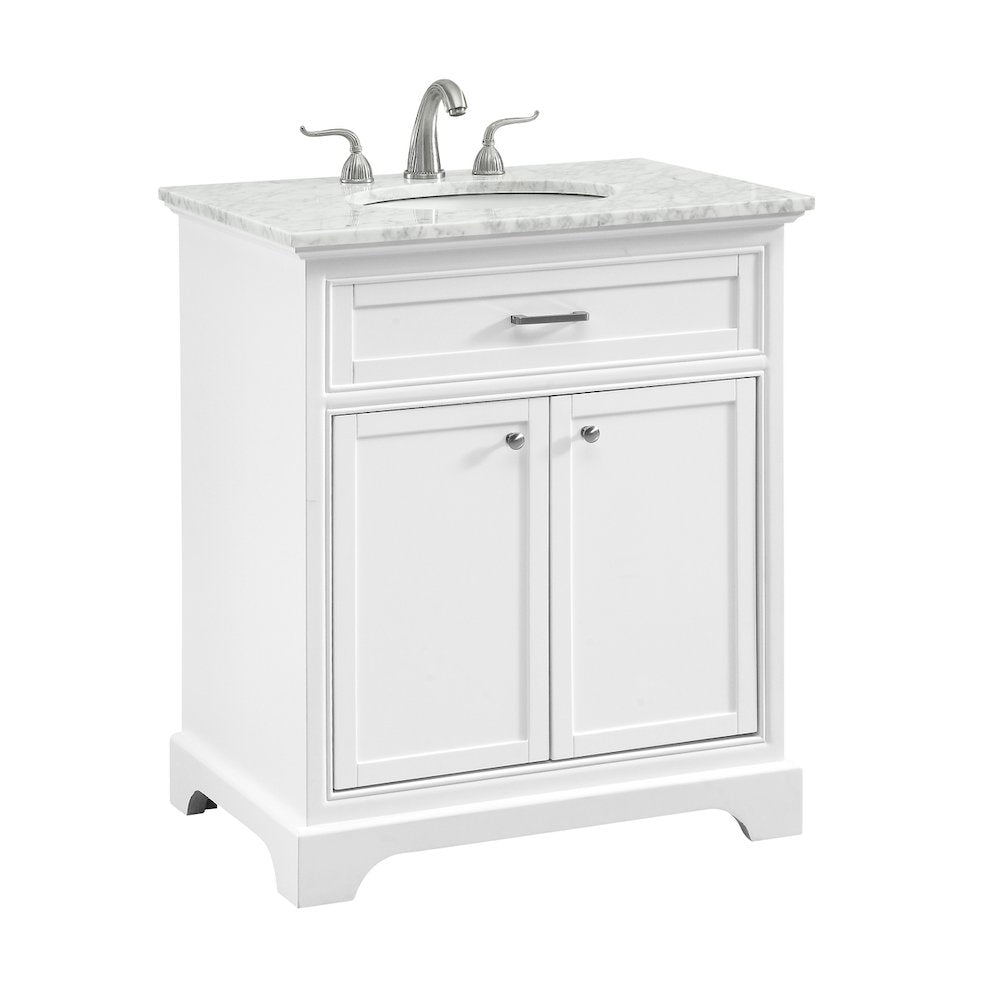 30 In. Single Bathroom Vanity Set In White