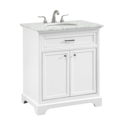 30 In. Single Bathroom Vanity Set In White