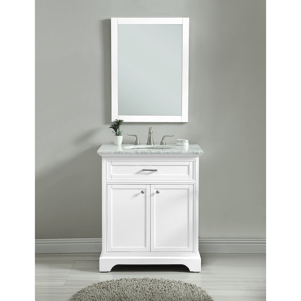 30 In. Single Bathroom Vanity Set In White
