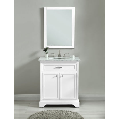 30 In. Single Bathroom Vanity Set In White