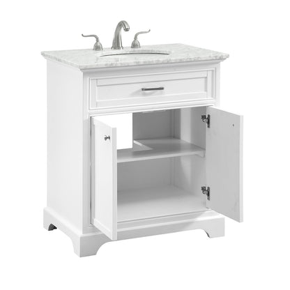 30 In. Single Bathroom Vanity Set In White