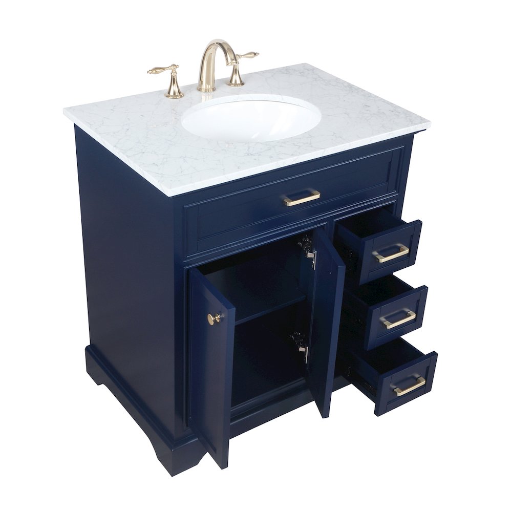 32 inch Single bathroom vanity in Blue