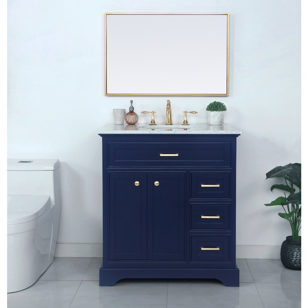 32 inch Single bathroom vanity in Blue