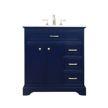 32 inch Single bathroom vanity in Blue