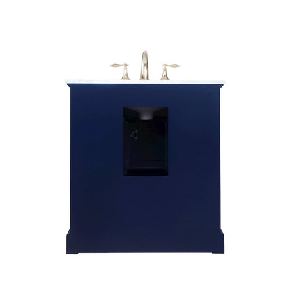 32 inch Single bathroom vanity in Blue