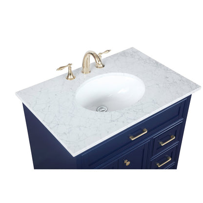 32 inch Single bathroom vanity in Blue