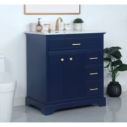 32 inch Single bathroom vanity in Blue