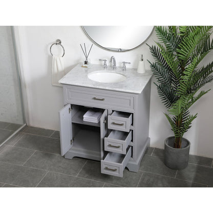 32 inch Single bathroom vanity in grey