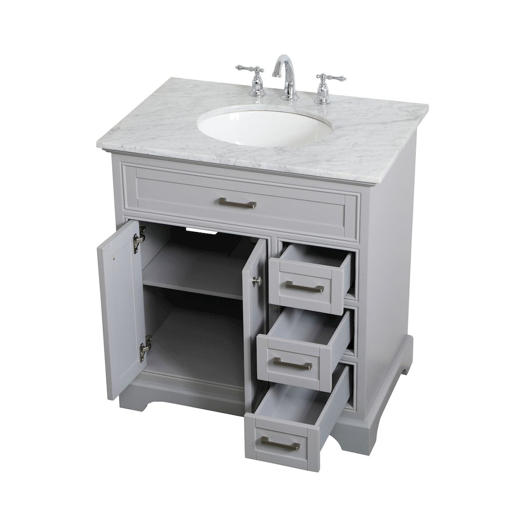 32 inch Single bathroom vanity in grey