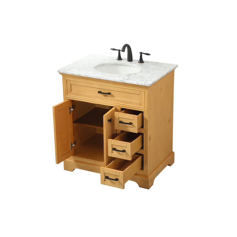 32 inch Single bathroom vanity in natural wood