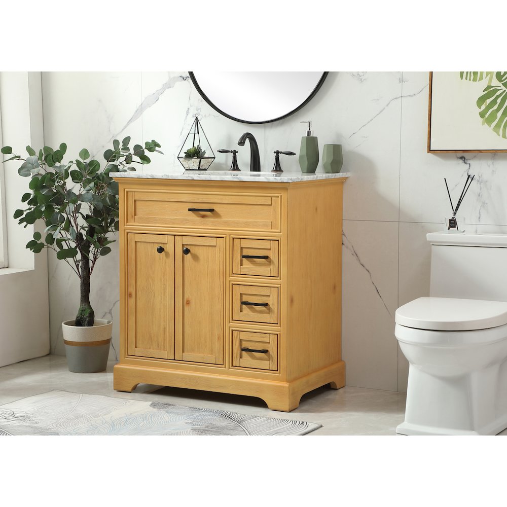 32 inch Single bathroom vanity in natural wood