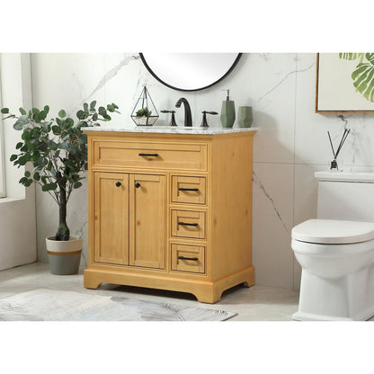 32 inch Single bathroom vanity in natural wood