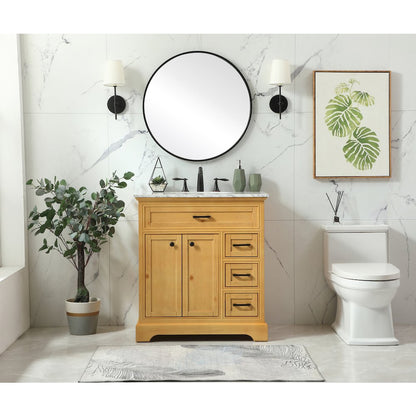 32 inch Single bathroom vanity in natural wood