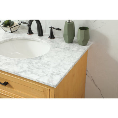 32 inch Single bathroom vanity in natural wood