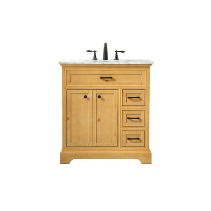 32 inch Single bathroom vanity in natural wood