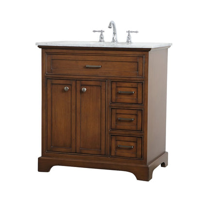 32 inch Single bathroom vanity in Teak