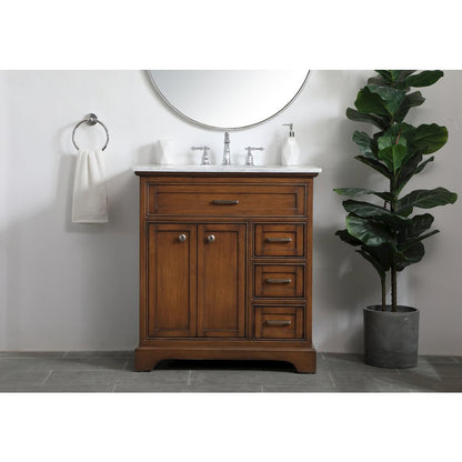 32 inch Single bathroom vanity in Teak