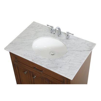 32 inch Single bathroom vanity in Teak