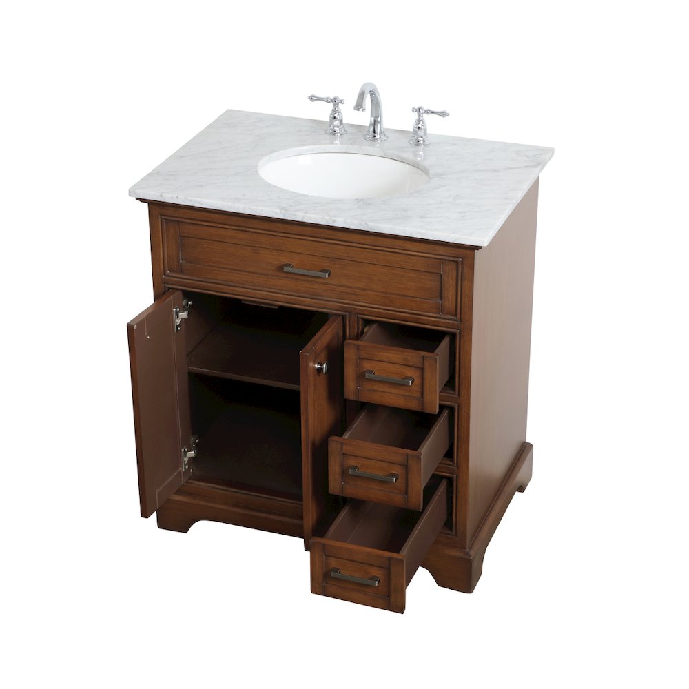 32 inch Single bathroom vanity in Teak