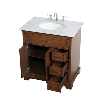 32 inch Single bathroom vanity in Teak