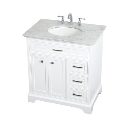 32 inch Single bathroom vanity in white