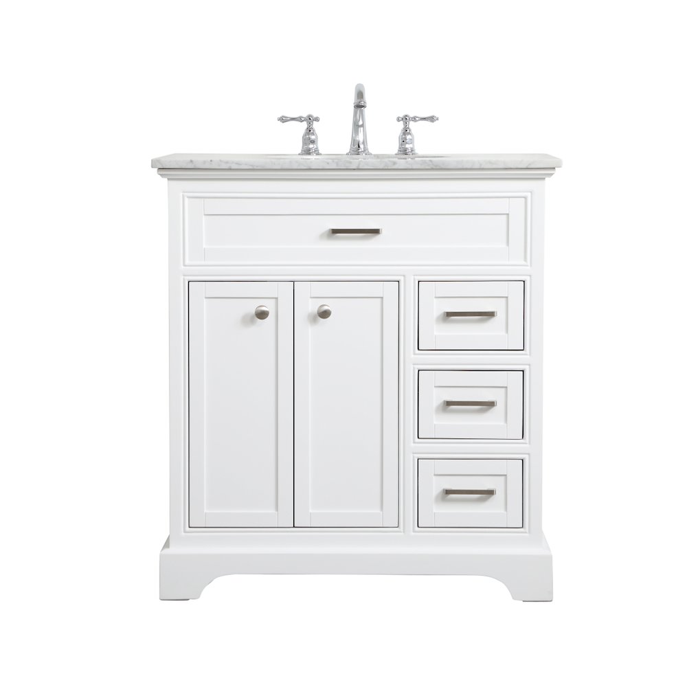 32 inch Single bathroom vanity in white