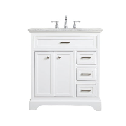 32 inch Single bathroom vanity in white