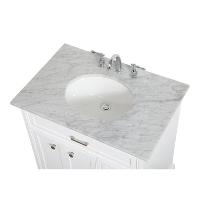 32 inch Single bathroom vanity in white