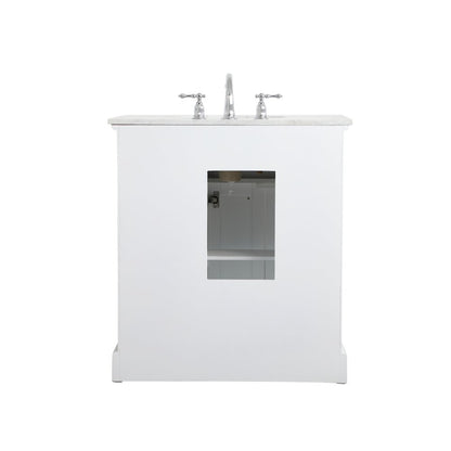 32 inch Single bathroom vanity in white