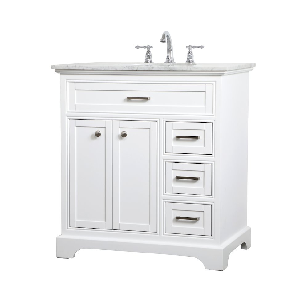 32 inch Single bathroom vanity in white