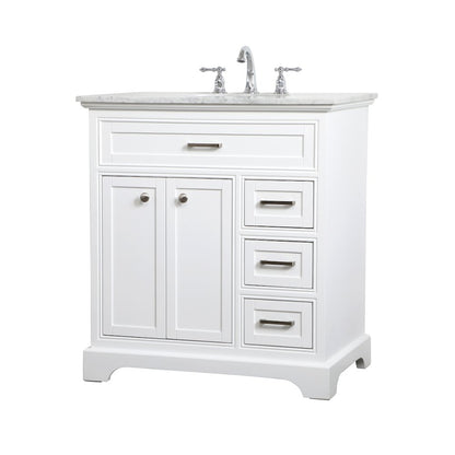 32 inch Single bathroom vanity in white