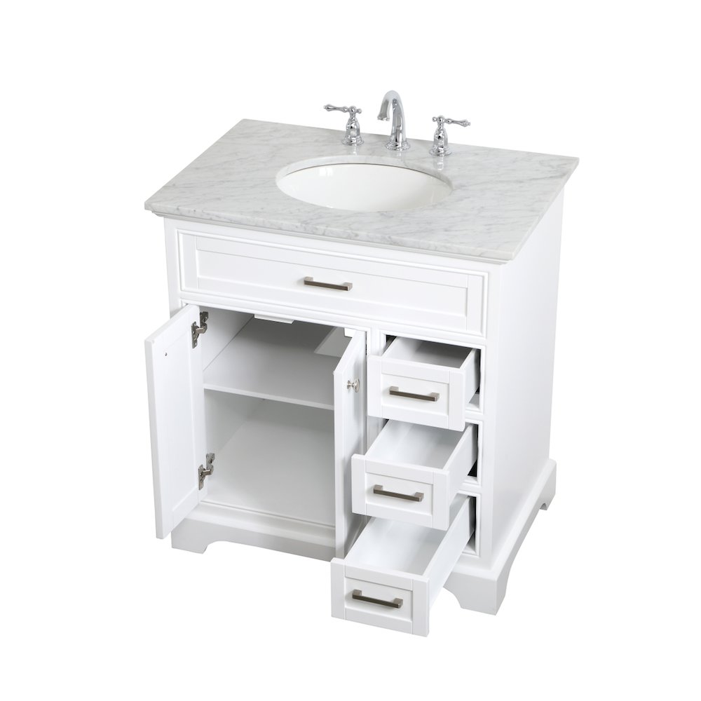 32 inch Single bathroom vanity in white