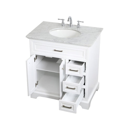 32 inch Single bathroom vanity in white