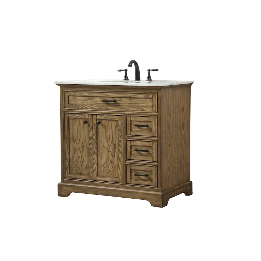 36 inch Single bathroom vanity in driftwood