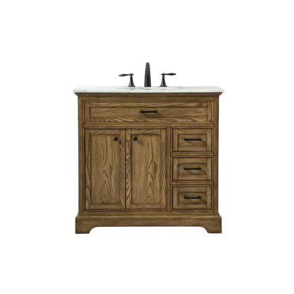 36 inch Single bathroom vanity in driftwood