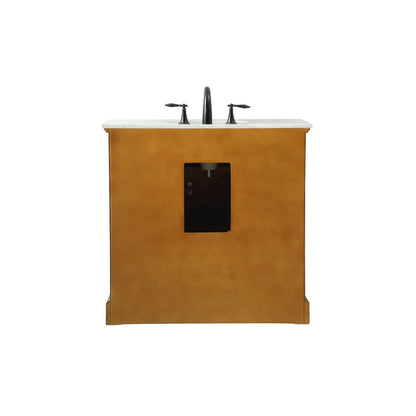 36 inch Single bathroom vanity in driftwood
