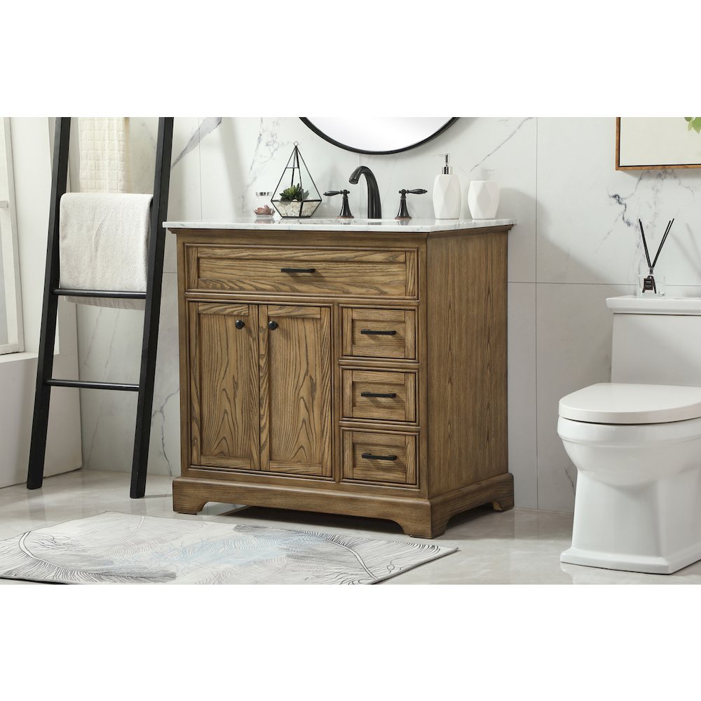 36 inch Single bathroom vanity in driftwood