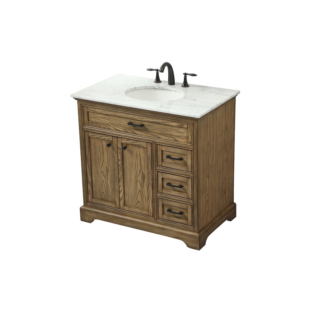 36 inch Single bathroom vanity in driftwood