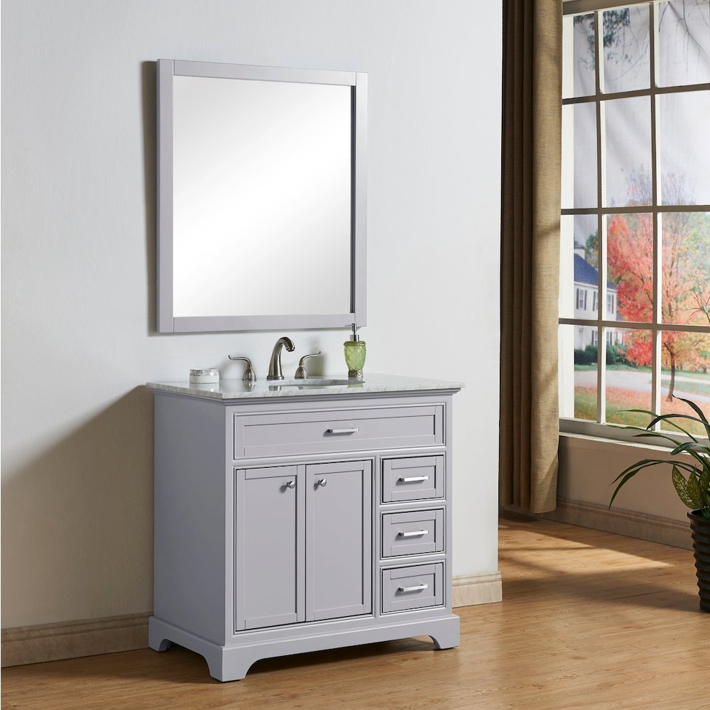 36 In. Single Bathroom Vanity Set In Light Grey