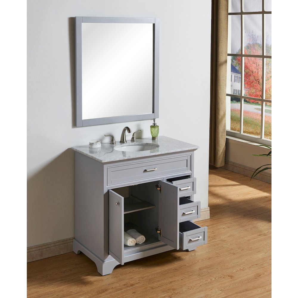 36 In. Single Bathroom Vanity Set In Light Grey