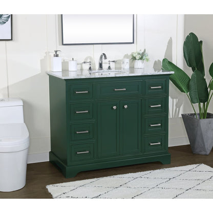 42 inch Single bathroom vanity in green
