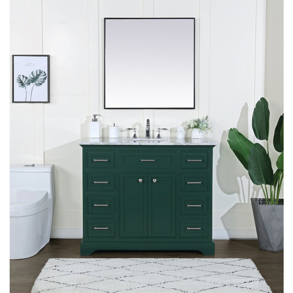 42 inch Single bathroom vanity in green