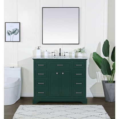 42 inch Single bathroom vanity in green