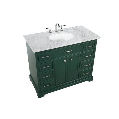 42 inch Single bathroom vanity in green