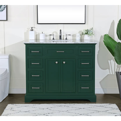 42 inch Single bathroom vanity in green