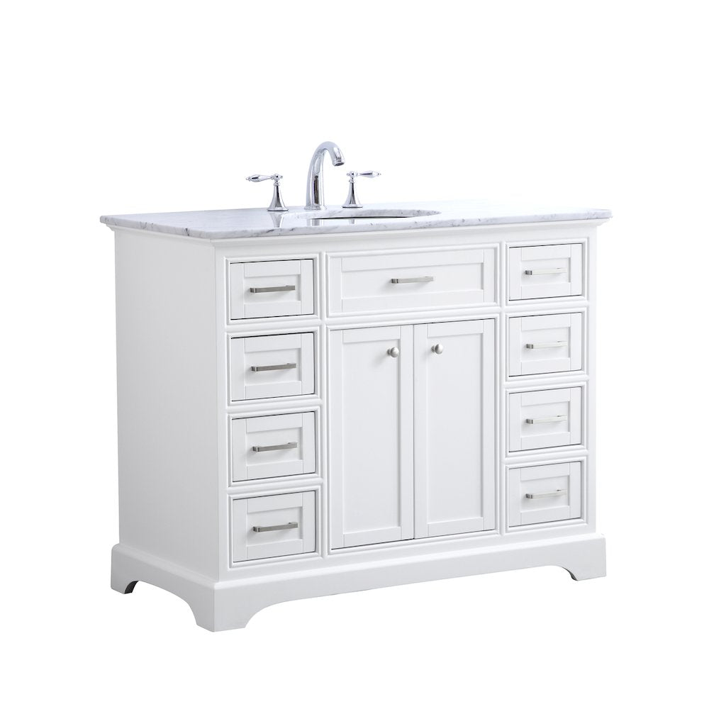 42 in. Single Bathroom Vanity set in white