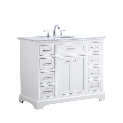 42 in. Single Bathroom Vanity set in white