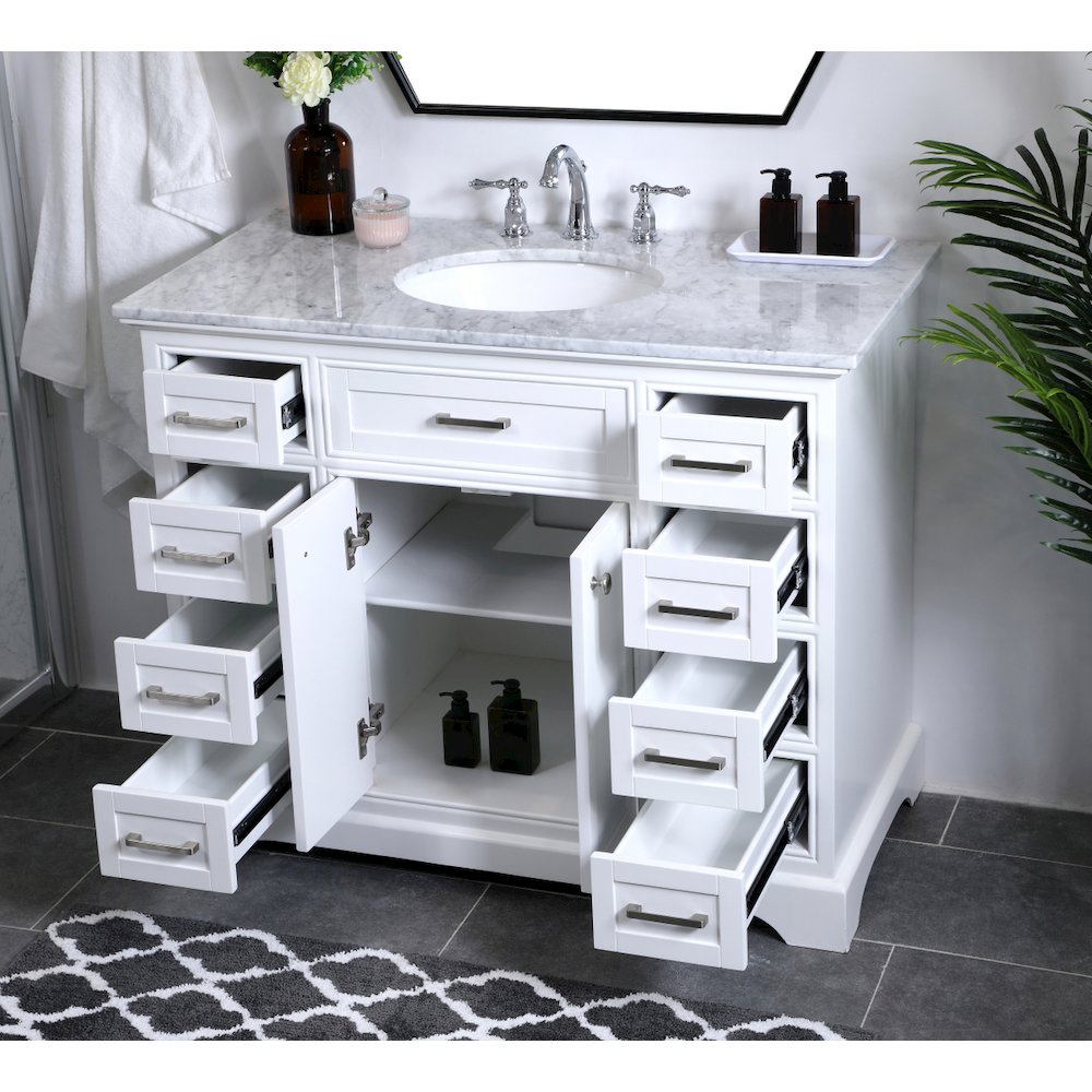 42 in. Single Bathroom Vanity set in white